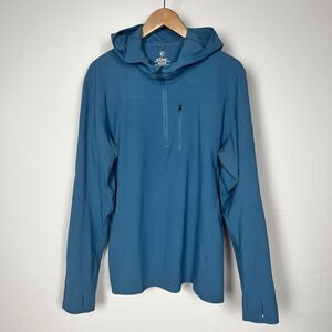 KUHL Ultralight Hooded Wind Shell Pullover Men's Medium Blue Trail Running 7267